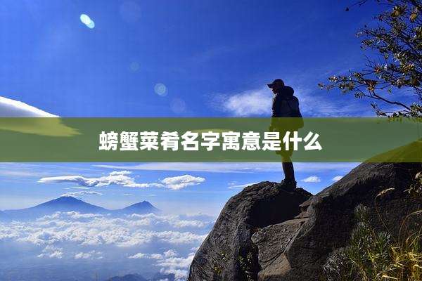 螃蟹菜肴名字寓意是什么