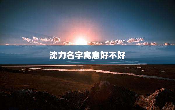 沈力名字寓意好不好