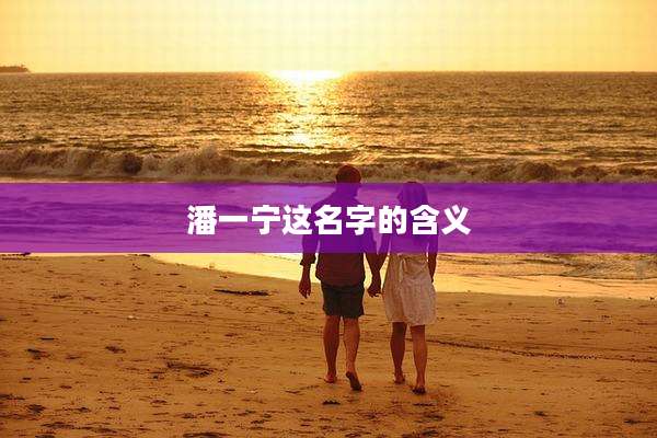 潘一宁这名字的含义