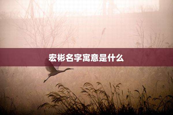 宏彬名字寓意是什么