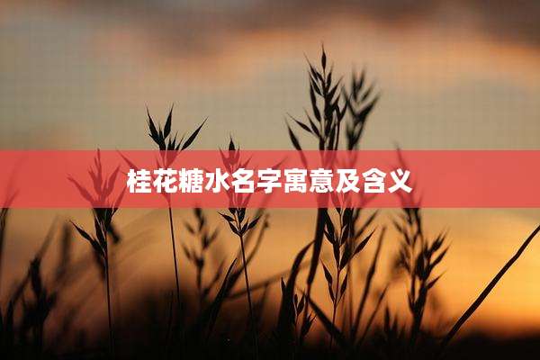桂花糖水名字寓意及含义