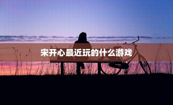 宋开心最近玩的什么游戏