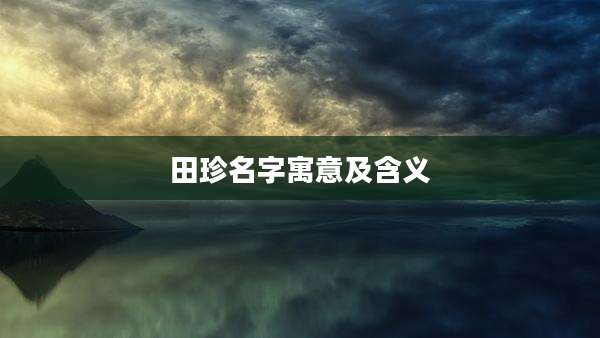 田珍名字寓意及含义