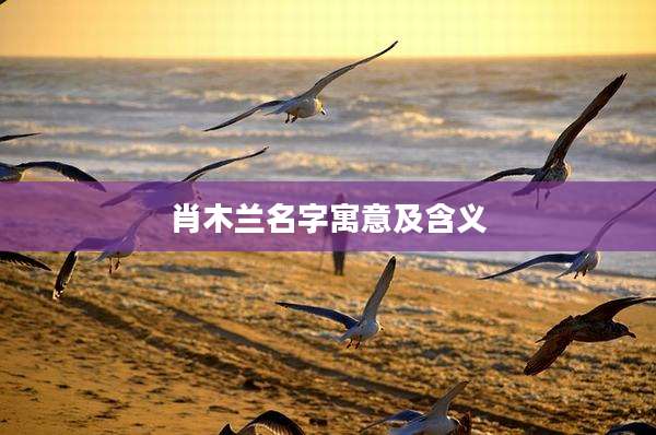 肖木兰名字寓意及含义