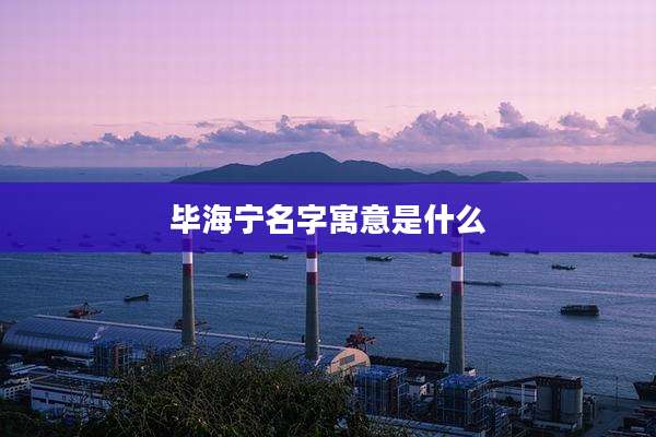 毕海宁名字寓意是什么
