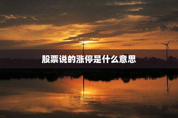 股票说的涨停是什么意思