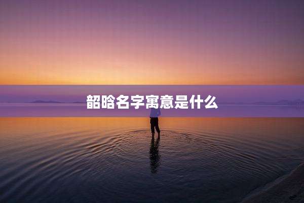 韶晗名字寓意是什么