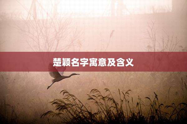 楚颖名字寓意及含义