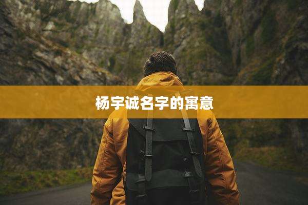 杨宇诚名字的寓意