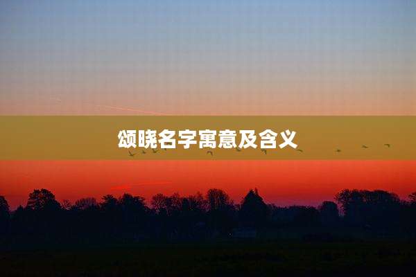颂晓名字寓意及含义