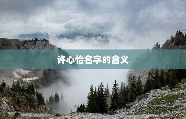 许心怡名字的含义