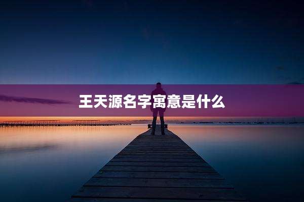 王天源名字寓意是什么