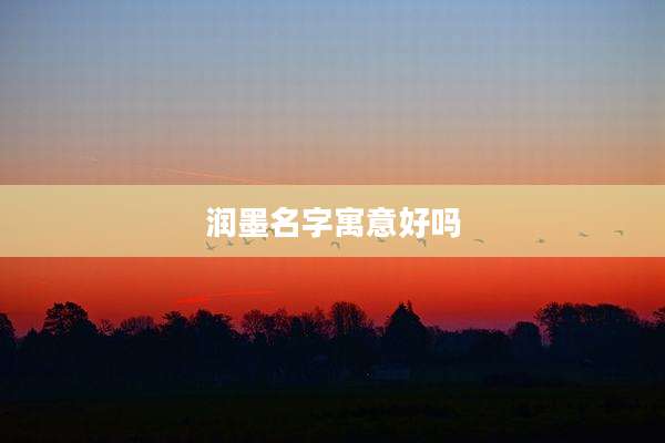 润墨名字寓意好吗