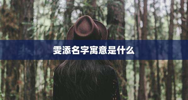 雯添名字寓意是什么