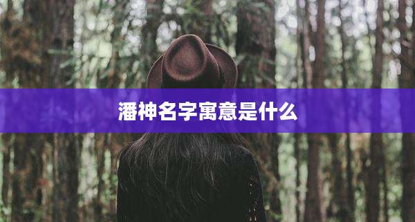 潘神名字寓意是什么