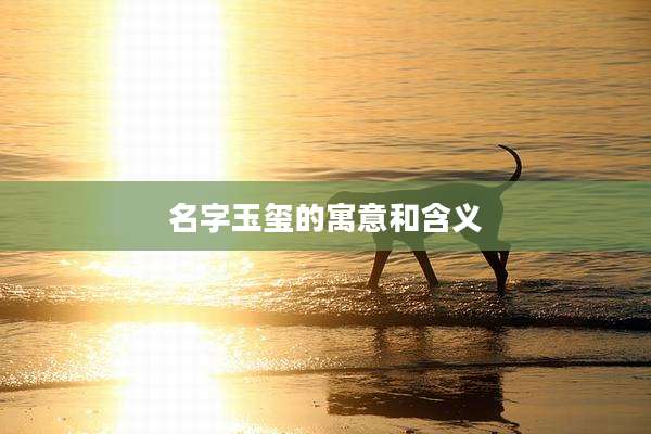 名字玉玺的寓意和含义