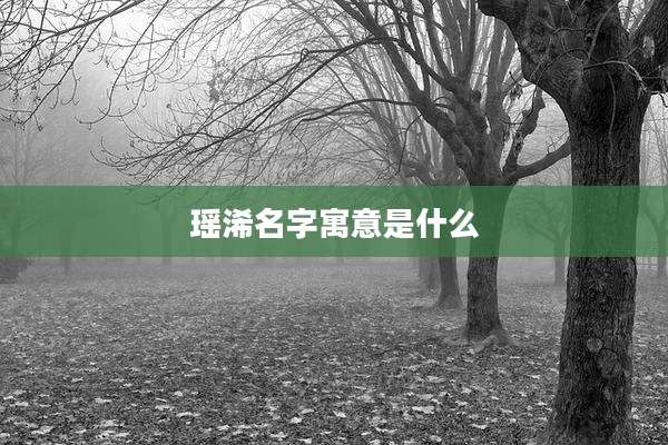 瑶浠名字寓意是什么