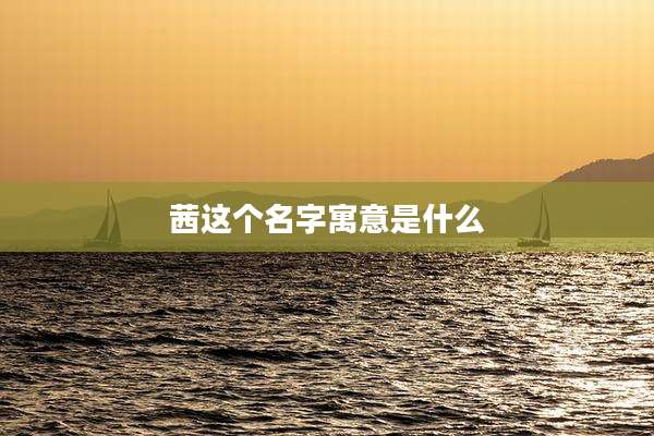 茜这个名字寓意是什么