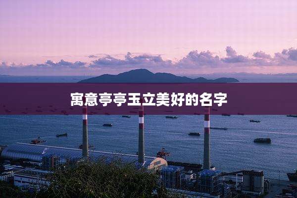 寓意亭亭玉立美好的名字