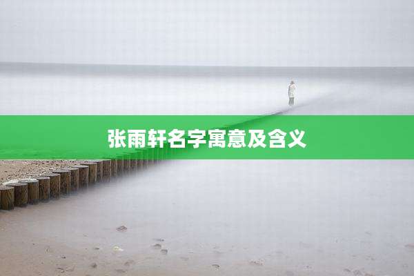 张雨轩名字寓意及含义