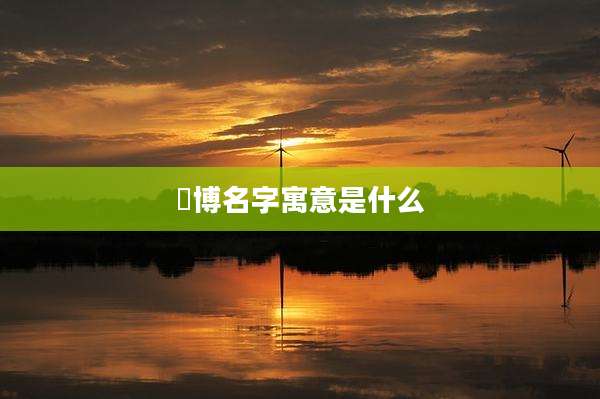 珺博名字寓意是什么