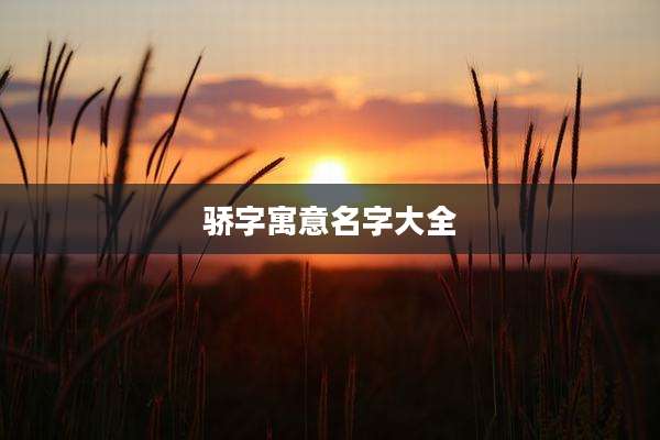 骄字寓意名字大全