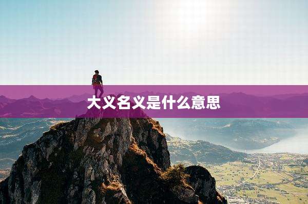 大义名义是什么意思