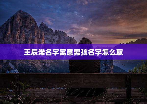 王辰浠名字寓意男孩名字怎么取