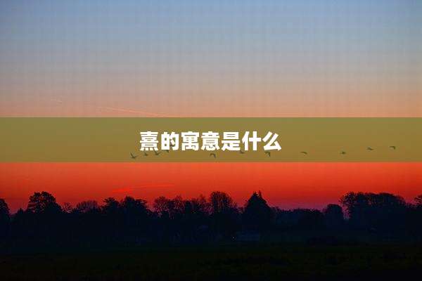 熹的寓意是什么