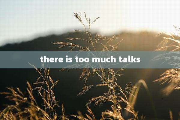 there is too much talks