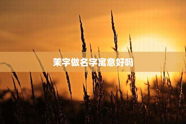 茉字做名字寓意好吗