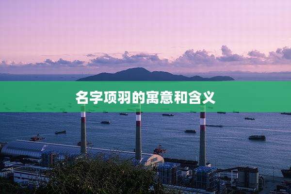 名字项羽的寓意和含义