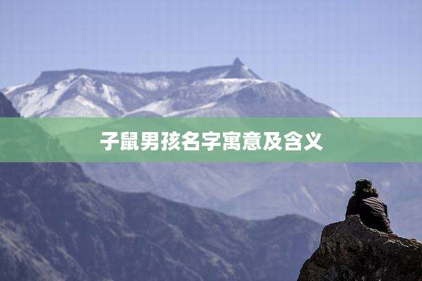 子鼠男孩名字寓意及含义