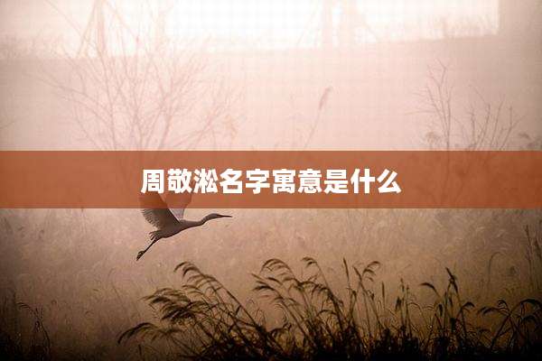 周敬淞名字寓意是什么