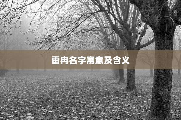 雷冉名字寓意及含义