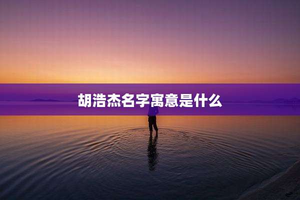 胡浩杰名字寓意是什么