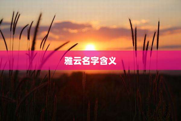 雅云名字含义