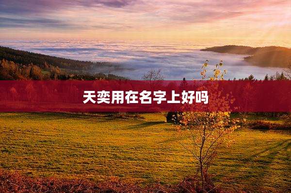 天奕用在名字上好吗