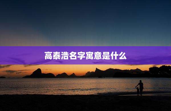 高泰浩名字寓意是什么