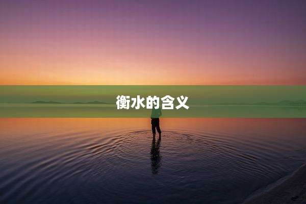 衡水的含义