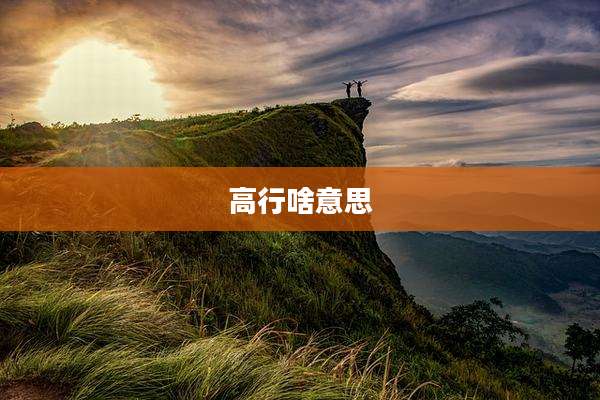 高行啥意思
