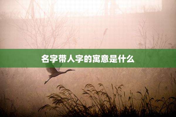 名字带人字的寓意是什么