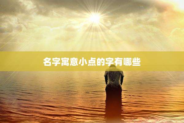 名字寓意小点的字有哪些