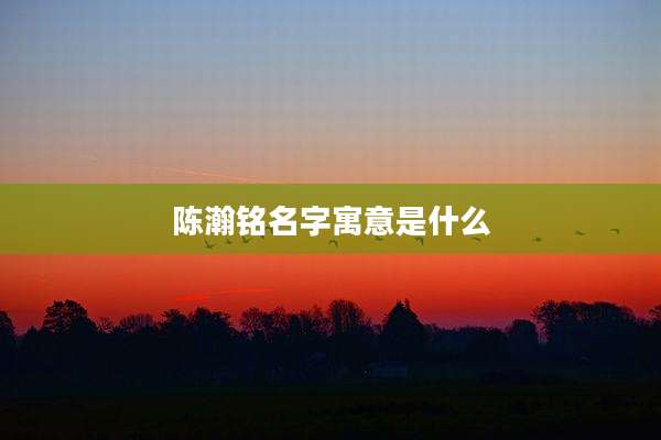 陈瀚铭名字寓意是什么