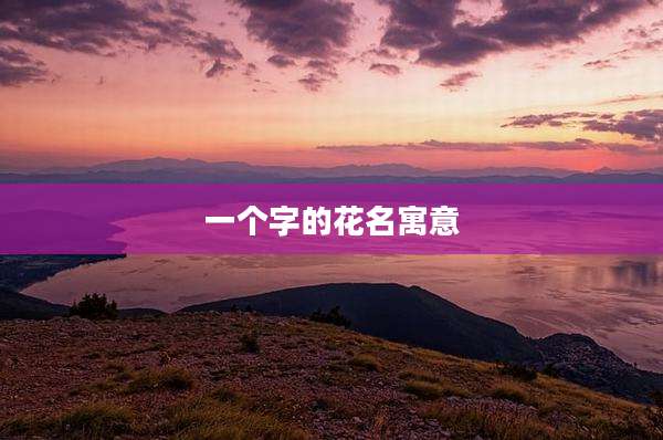一个字的花名寓意