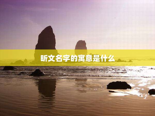 昕文名字的寓意是什么