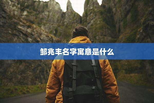 邹兆丰名字寓意是什么