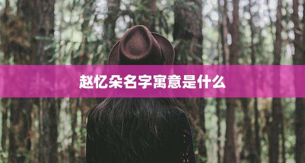 赵忆朵名字寓意是什么