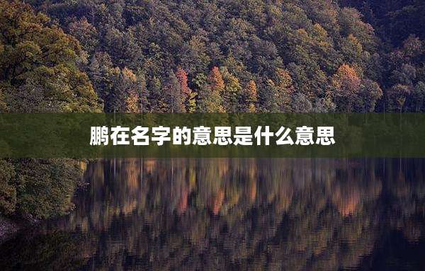 鹏在名字的意思是什么意思