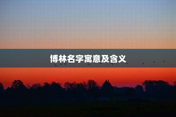 博林名字寓意及含义